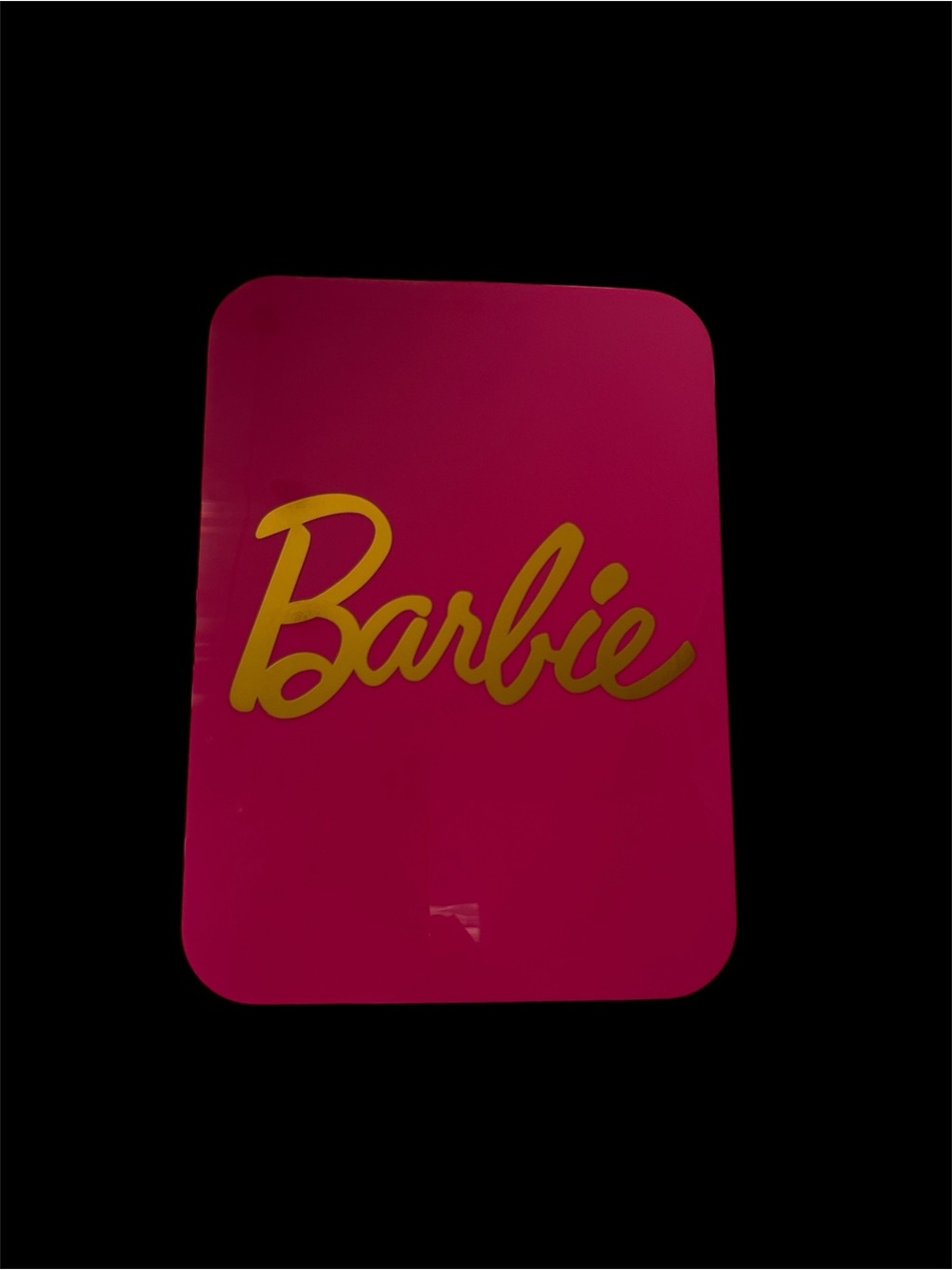 Barbie Pink Card with Gold Script Logo